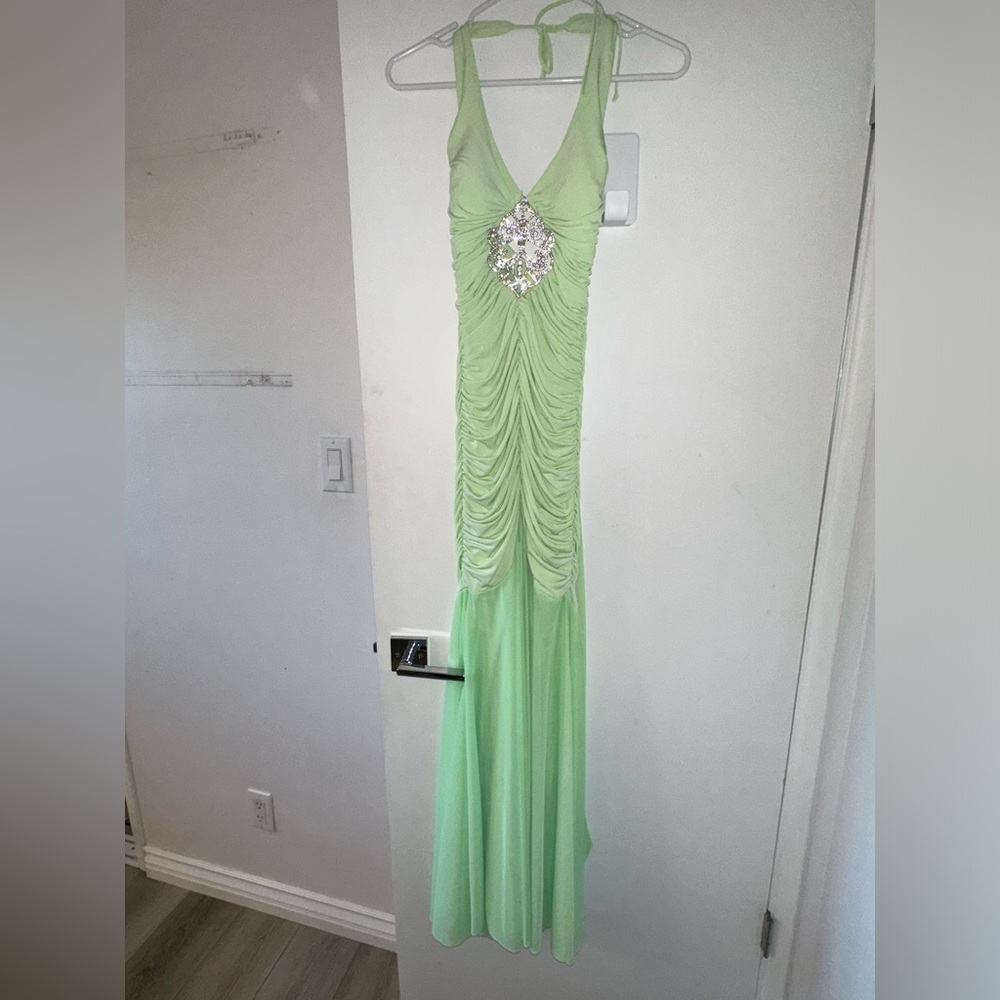Lime green CACHE woman’s prom dress size small